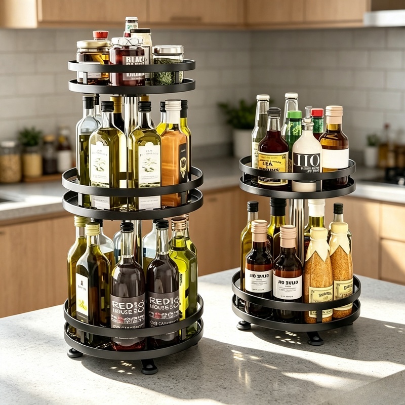 Kitchen Gadgets Storage Ideas - 360 ° Rak Penyimpanan Bumbu Dapur
