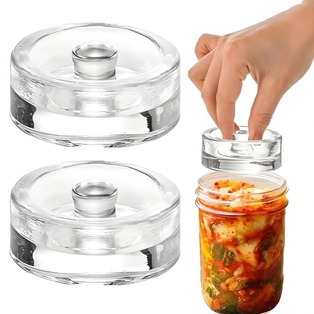 Kitchen Gadgets New - Pemberat Kaca Fermentasi Baru dengan Pegangan,