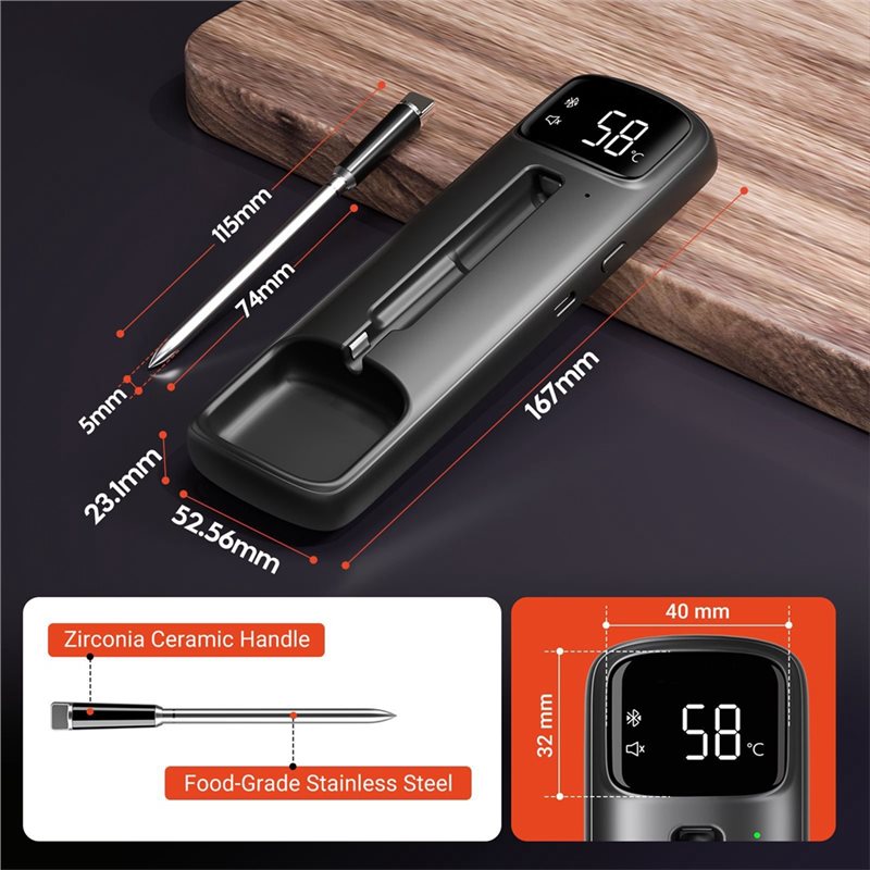 A02F-Termometer Daging Bluetoo - Meat Thermometer ulasan dan harga